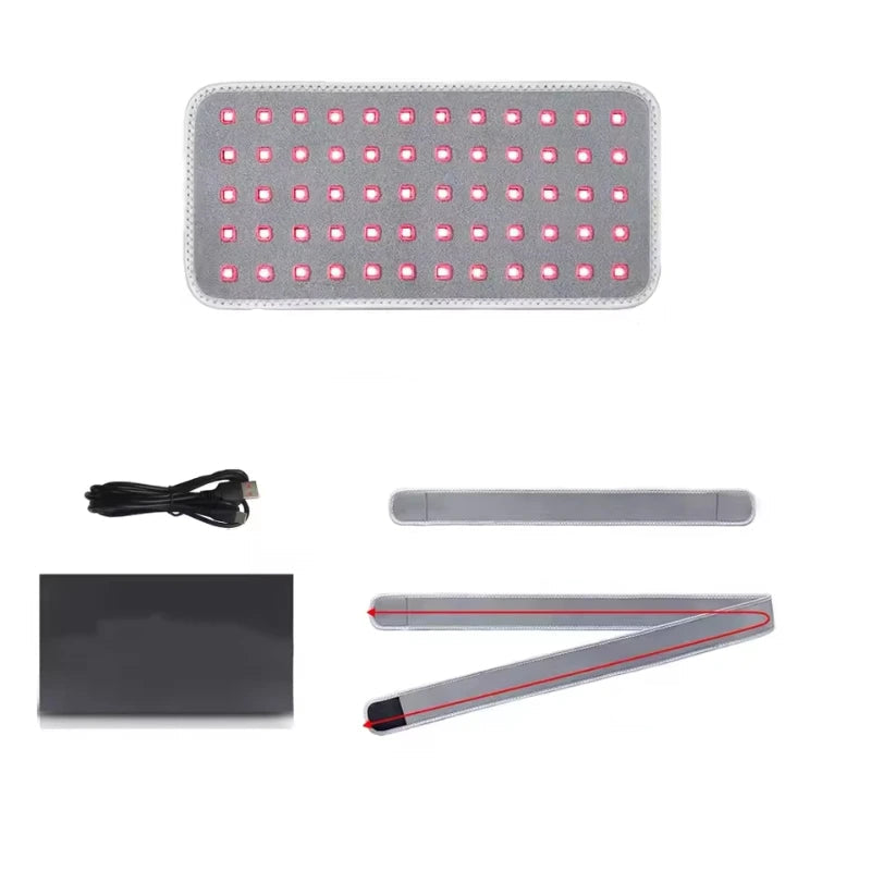 LED panel with dimensions and accessories on a white background
